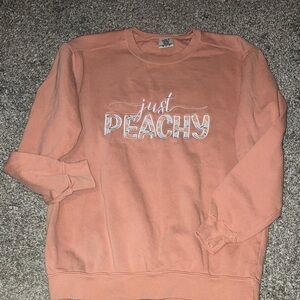 Comfort Colors Just Peachy Graphic Cotton Sweatshirt Medium